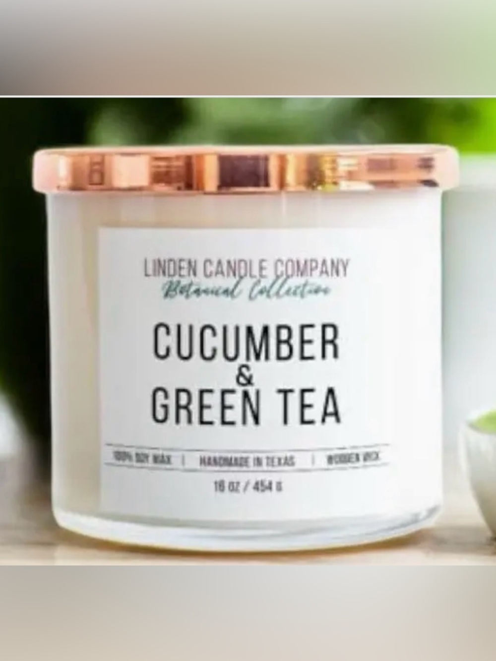 Spa Candle Cucumber Green Tea 16oz Soy Candle Relaxation Gift